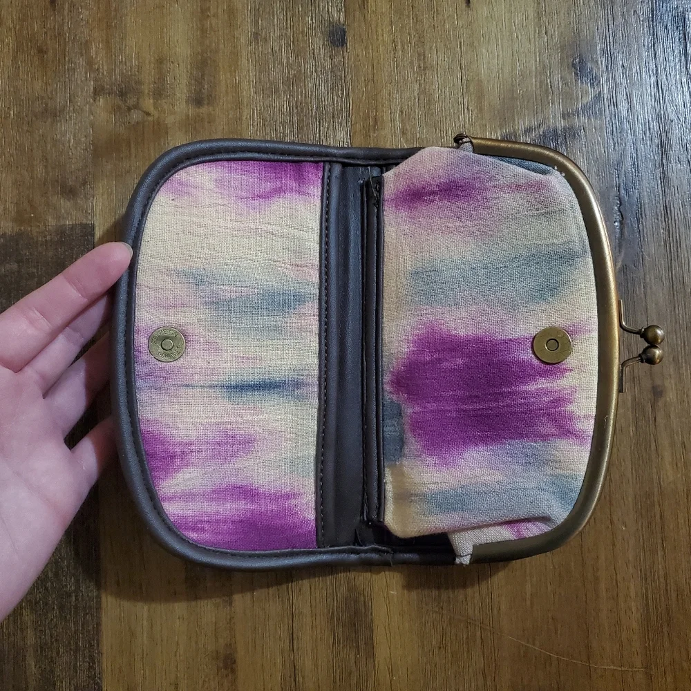 New Women's Vintage Urban Outfitters Ball Clasp Tie Dye Coin Purse Clutch Wallet